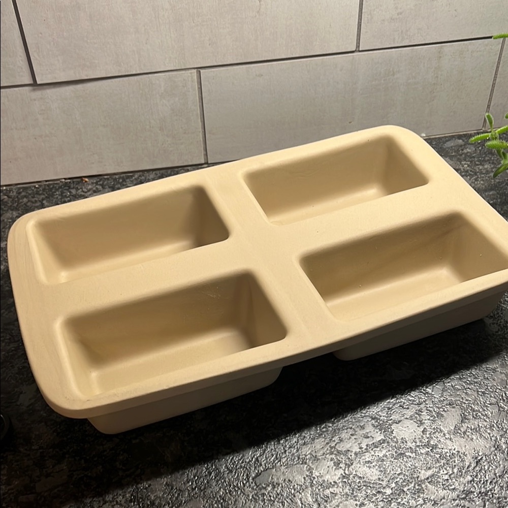 Family Heritage Stone loaf pan. Each loaf is 5 1/2 x 3. New or used once. In box